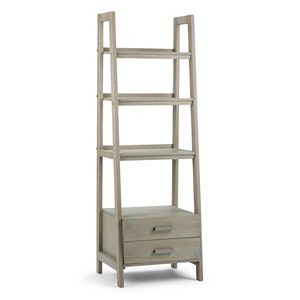 Simpli Home Sawhorse 2-Drawer Ladder Bookshelf