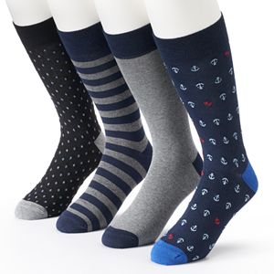 Men's Croft & Barrow 4-pack Anchor Dress Socks