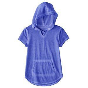 Girls 7-16 & Plus Size SO® Short Sleeve Sparkle Hooded Pullover