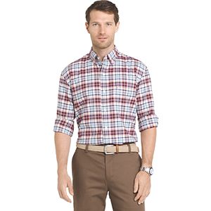 Men's IZOD Saltwater Regular-Fit Plaid Oxford Button-Down Shirt