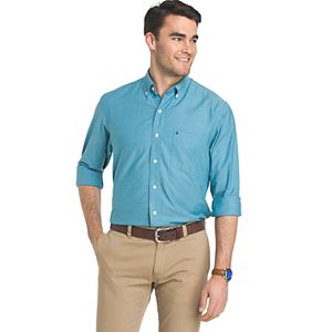 Men's IZOD Saltwater Regular-Fit Plaid Stretch Button-Down Shirt