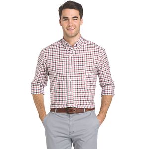 Men's IZOD Saltwater Regular-Fit Plaid Oxford Stretch Button-Down Shirt