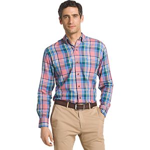 Men's IZOD Fieldhouse Regular-Fit Plaid Easy-Care Button-Down Shirt
