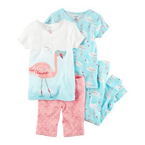 Toddler Girl Carter's 4-pc. Graphic & Print Tee, Shorts & Pants Pajamas Set