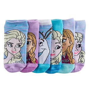 Disney's Frozen Elsa, Anna & Olaf Girls 4-16 6-pk. No-Show Socks