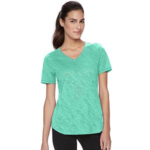Petite Tek Gear® Easy Burnout V-Neck Yoga Tee