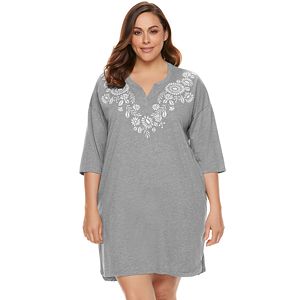 Plus Size SONOMA Goods for Life™ Pajamas: Easy Mornings Notch Neck Sleep Shirt