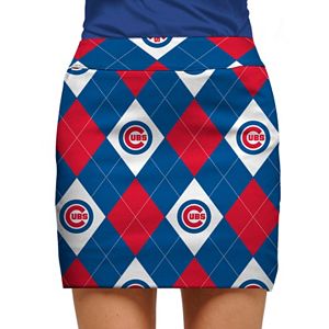 Women's Loudmouth Chicago Cubs Golf Argyle Skort