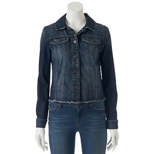 Juniors' Mudd® Frayed Hem Jean Jacket
