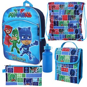Kids PJ Masks Catboy, Owlette & Gekko 5-pc. Backpack, Lunch Box & Accessory Set