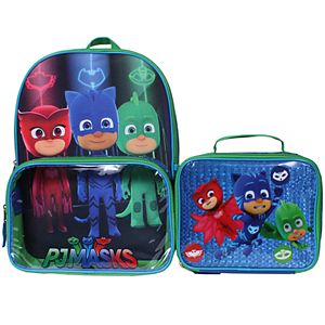 Kids PJ Masks Catboy, Owlette & Gekko Backpack & Lunch Box Set