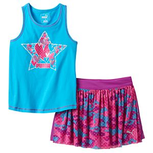 Toddler Girl PUMA Raceback Tank & Mesh Skort Set
