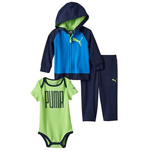 Baby Boy PUMA Graphic Bodysuit, Hoodie & Pants Set
