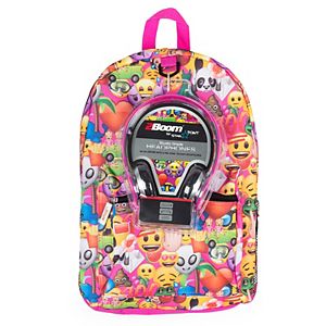 Kids Emoji Backpack & Headphones Set