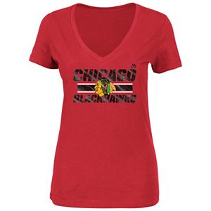 Plus Size Majestic Chicago Blackhawks V-Neck Tee