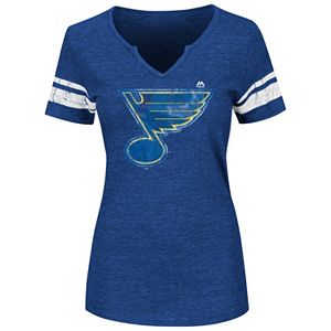 Plus Size Majestic St. Louis Blues Notchneck Tee