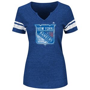 Plus Size Majestic New York Rangers Notchneck Tee