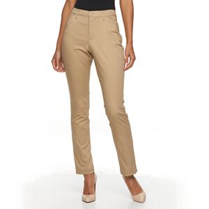 Petite Gloria Vanderbilt Anita Twill Straight-Leg Pants