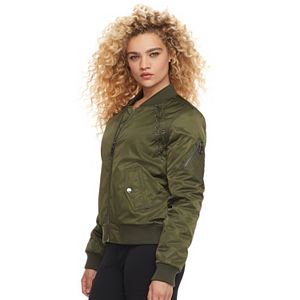 madden NYC Juniors' Lace-Up Bomber Jacket