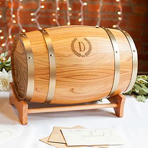 Cathy's Concepts Monogram Wine Barrel Gift Card Holder