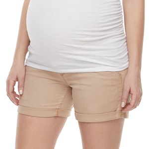 Maternity a:glow Belly Panel Cuffed Twill Shorts