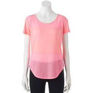 Juniors' SO® Perfectly Soft Mesh Insert Short Sleeve Tee