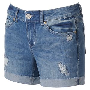 Juniors' SO® Ripped Midi Jean Shorts