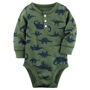 Baby Boy Carter's Dinosaur Print Henley Bodysuit