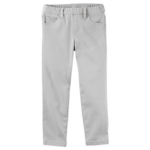 Baby Girl Carter's Gray Twill Pull-On Pants