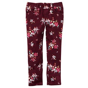 Baby Girl Carter's Maroon Floral Twill Pants