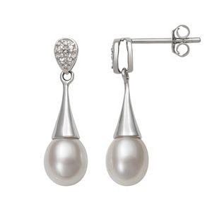 Sterling Silver Freshwater Cultured Pearl Drop Earrings
