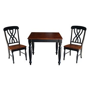 International Concepts Wood Dining Table & Lattice Back Chair 3-piece Set
