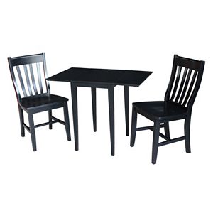 International Concepts Dual Drop Leaf Dining Table & Chair 3-piece Set