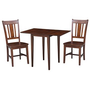 International Concepts Sam Remo Dual Drop Leaf Dining Table & Chair 3-piece Set