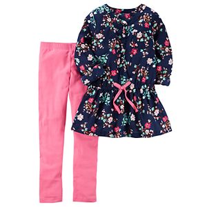 Girls 4-8 Carter's Floral Baby Doll Top & Solid Leggings