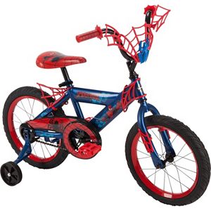 Youth Huffy Marvel Spider-Man 16-Inch Bike with WebTrap Handlebar Plaque and Training Wheels