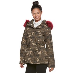 madden NYC Juniors' Faux-Fur Trim Anorak Jacket