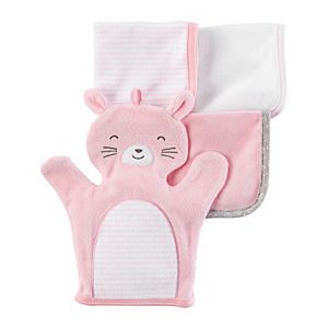 Baby Girl Carter's 4-pk. Square & Bunny Washcloths