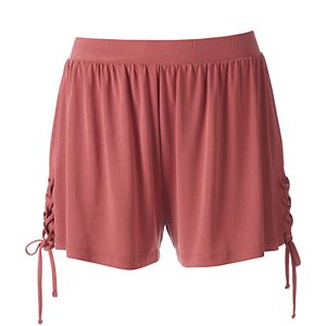 Juniors' Mudd® Lace-Up Side Shortie Shorts