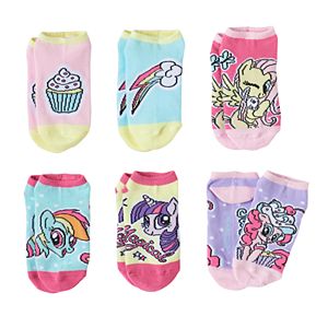 Girls 4-12 My Little Pony Fluttershy, Rainbow Dash, Twilight Sparkle & Pinkie Pie 6-pk. No-Show Socks