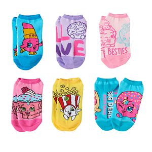 Girls 4-12 Shopkins 6-pk. No-Show Socks