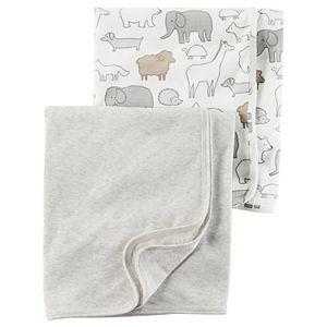 Baby Carter's 2-pk. Animal & Solid Babysoft Swaddle Blankets