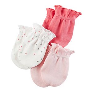Baby Girl Carter’s 3-pk. Heart & Solid Mitts