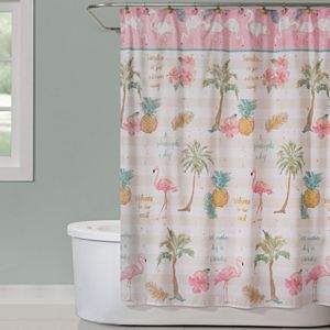 Saturday Knight, Ltd. Flamingo Garden Shower Curtain