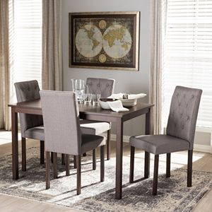 Baxton Studio Gardner Tufted Dining Chair & Table 5-piece Set