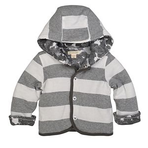 Baby Boy Burt's Bees Baby Organic Striped Hooded Reversible Jacket