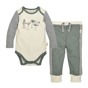 Baby Boy Burt's Bees Baby Organic Mushroom Bodysuit & Pants Set