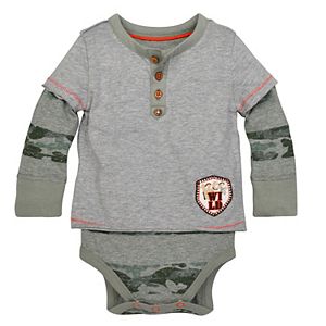 Baby Boy Burt's Bees Baby Organic 2-in-1 Henley Mock-Layer Tee & Bodysuit Set