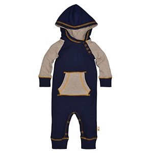 Baby Boy Burt's Bees Baby Organic Raglan Hooded Coverall