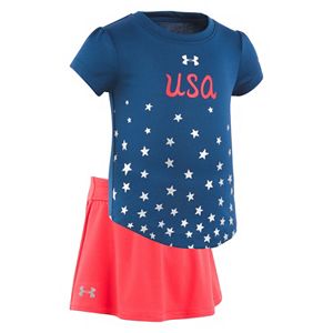 Baby Girl Under Armour USA Rising Star Tee & Skort Set